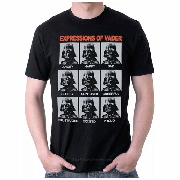 Star Wars Other - Star Wars Expressions Of Darth Vader Funny Unisex Black T-Shirt Size M 38-40